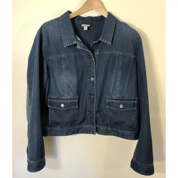 J. JILL  Blue Denim Jeans Jacket Lightweight Versatile Women’s Size XL - Picture 1 of 7